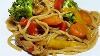 Espagueti chino  Chow mein  Cocinando con Angel [upl. by Nirak]