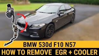 How to remove EGR valve and egr cooler on BMW F10 F11 520d 530d 535d 525d 550d N47 N57 engine [upl. by Safko]