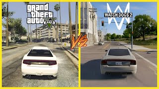 GTA V vs Watch Dogs 2  Graphics amp Details Comparison [upl. by Kcira]