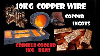 10kg copper wire melt into pure copper ingots [upl. by Ahsilef185]