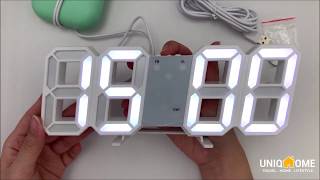 LED Digital Clock Instructions by UNIQHOME [upl. by Helprin]