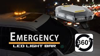 LED Emergency Light Bar Strobe Amber Mini 360 Degree [upl. by Ahtrim]