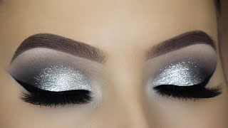 Classic Silver Glitter Eye Makeup Tutorial [upl. by Marlette]