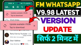 fm whatsapp update kaise karefm whatsapp update kaise kare v998fm whatsapp update v998 [upl. by Tiebold2]