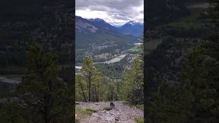 Aerial view of Banff Town from Tunnel Mountain travel banff banffcanada [upl. by Cardinal]