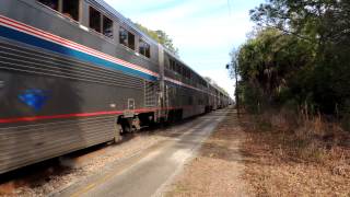 Auto Train Speeds Past DeLand Amtrak Station 22013 [upl. by Swart]