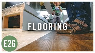 How To Install Luxe Plank Flooring  Skoolie Bus Conversion  E26 [upl. by Matlick]