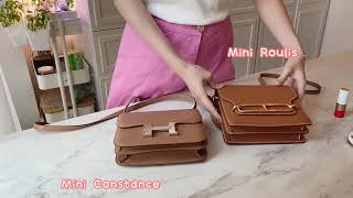 Unboxing amp Review 開箱  Hermes Mini Constance 19 x Mini Roulis 愛馬仕包包  Cc Diary [upl. by Aiuqes]