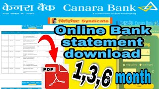 Canara Bank Net banking statement download 136 mountNew updated CanaraBank canarabank [upl. by Laurentium]