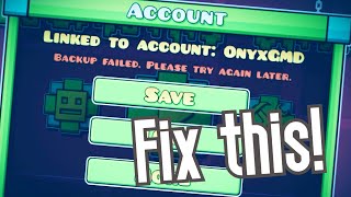 What to do if your GD account wont save How to not lose data  Geometry Dash Tutorial [upl. by Onaimad]