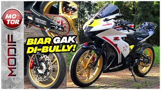 Review Suzuki GSX R150 902Garage Ganti Velg amp Arm Lebih Besar  Motor Plus Modif [upl. by Elletse]