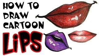 How to draw cartoon lips [upl. by Einomrah]