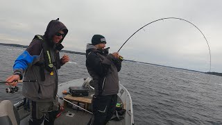 Spring Lake Trout Sebago Lake  First Open Water Trip of the YEAR [upl. by Cristen597]