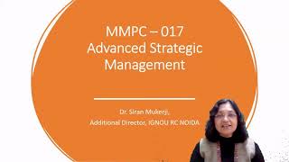 4 MMPC  017 Advanced Strategic Management Part 10 [upl. by Chari]