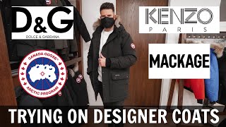 Designer Coat Try On Haul  Shopping VLOG Canada Goose Kenzo Mackage amp More [upl. by Otinauj124]