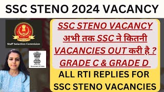 SSC STENO 2024 VACANCIES RTI REPLY  SSC STENO 2024 VACANCIES GRADE C amp GRADE D [upl. by Ahsyia518]