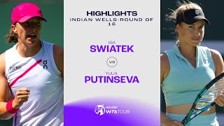 Iga Swiatek vs Yulia Putintseva  2024 Indian Wells Round of 16  WTA Match Highlights [upl. by Alihet656]