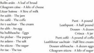 Easy Irish  Gaeilge Lesson 10  15 Food [upl. by Aslehc]