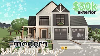 30k Summer Bloxburg Modern House Build 2 Story Roleplay Exterior WITH VOICE [upl. by Penelopa295]