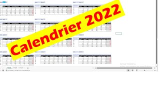 Calendrier 2022 sur excel [upl. by Ayikal941]