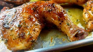 The Most Flavorful Crispy Moist Chicken Leg Quarters  Chicken Leg Quarter Recipe [upl. by Yatnuhs242]