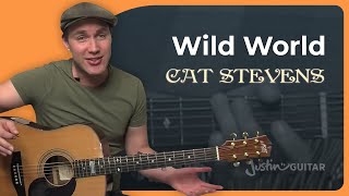 Wild World by Cat Stevens  Easy Guitar Lesson [upl. by Alleroif555]