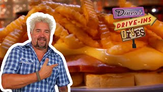 Guy Fieri Tries the Horseshoe Sandwich in Illinois  Diners DriveIns and Dives  Food Network [upl. by Nohsid]