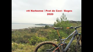 vtt Narbonne  Prat de Cest  Bages  sortie mèche à pneu 2020 [upl. by Debora]