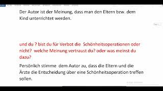 Telc B2 mündliche Prüfung Teil 2 Schönheitsoperationen bei minderjährigen [upl. by Albert]