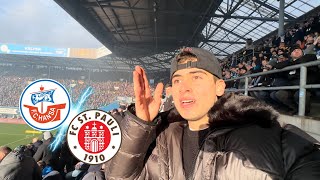 STPAULI bleibt UNGESCHLAGEN 🏴‍☠️ 🤯Choreo Skandal😱  HANSA ROSTOCK vs STPAULI  Stadionvlog [upl. by Pavkovic]