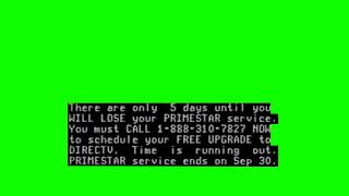 PrimeStar Expiration Notice Green Screen [upl. by Sugden]