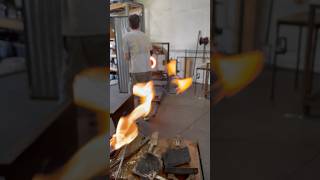 Glassblower stretches colored glass satisfying creative art [upl. by Eisenstark]