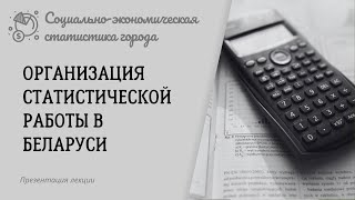 Организация статистической работы в Беларуси Социальноэкономическая статистика города [upl. by Mills698]