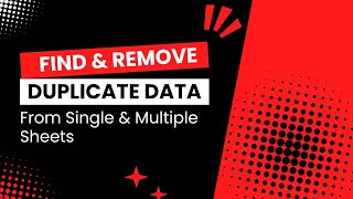 How to Find amp Remove Duplicate Data from Single amp Multiple Sheets in MS Excel [upl. by Eihcra192]