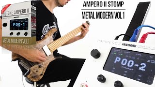 Metal Modern vol1 Amp Pack for Hotone Ampero II Stomp  Playthrough Metal Tone Match [upl. by Skill]