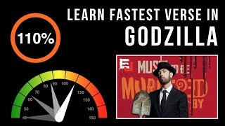 Learn Eminems Fastest Verse In Godzilla Slowed Down  Scrolling Lyrics  GodzillaChallenge [upl. by Mohr448]