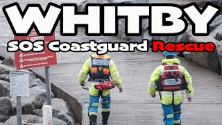 Lady Knocked Over By Huge Waves  Whitby Coastguard Rescue  Young Child Put At Risk Of Drowning [upl. by Annaya]