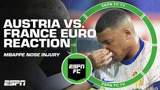 KYLIAN MBAPPE BREAKS NOSE in Frances Euro win over Austria 😳 FULL REACTION  ESPN FC [upl. by Deidre507]