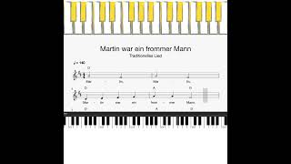 Shorts Klavier Martin war ein frommer Mann Klaviatur Melodie Akkorde Text [upl. by Nommad785]