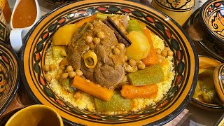 طريقتي السهلة في تحضير ألذ وأطيب كسكس مرقة حمرة مجمرة 🌶couscous sauce rouge un délice [upl. by Eitsirc]