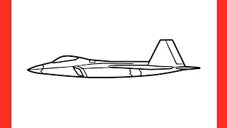 How to draw a F22 RAPTOR plane easy  drawing an American Fighter jet Lockheed Martin f 22 [upl. by Lucic103]