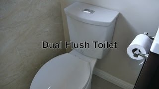 Dual Flush Toilet by American Standard w Low amp High Power Flushing  Valve  Handle Repair Parts [upl. by Balcer]