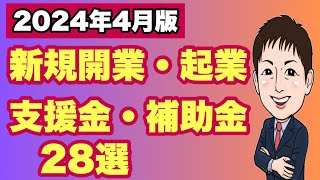 【2024年4月】新規開業・新規事業・起業に使える支援金補助金28選 [upl. by Hulburt310]