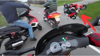 3x GILERA RUNNER 180cc DE BUURT OP ZE KOP ZETTEN  POV 1080P [upl. by Swihart859]