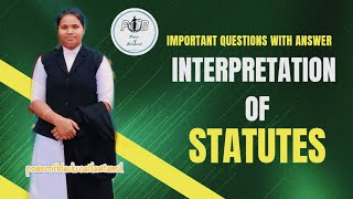 Interpretation of Statutes  important questions with answer powerofblackcoatlawtamil pobshorts [upl. by Ylrebnik]