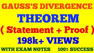 GAUSS DIVERGENCE THEOREM  WITH EXAM NOTES [upl. by Sansone812]