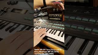 Hawk HR101 Spring Reverb Korg MP35 MiniPops Yamaha DX100 [upl. by Isborne]