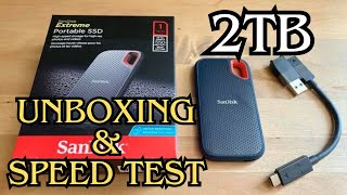 Sandisk 2TB Portable SSD Unboxing Review and Speed Test 800MBs [upl. by Rizas]