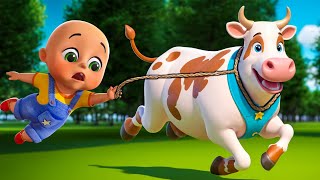 Animal Farm Song Cow Version  Five Little Monkeys  Nursery Rhymes and Kids Songs  Baby Bobo [upl. by Ardnazxela]