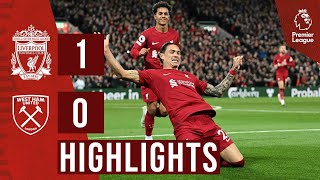 HIGHLIGHTS Liverpool 10 West Ham United  NUNEZ NODS HOME THE WINNER [upl. by Timothy]